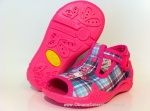 01-213P057 PAPI różowo granatowa kratka kapcie-buciki-sandałki obuwie wcz.dziecięce  Befado  20-25 - galeria - foto#1