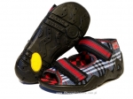 01-250P025 SNAKE czarno czerwone w kratkę sandalki kapcie buciki obuwie dziecięce wcz.dziecięce buty Befado Snake - galeria - foto#1