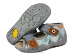 01-250P045 SNAKE szare sandalki z wkładką skórzaną kapcie buciki obuwie dziecięce wcz.dziecięce buty Befado Snake - galeria - foto#1