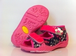 01-242P027 PAPI różowo czarne w kwiatki sandałki kapcie buciki obuwie wcz.dziecięce buty Befado Papi  18-25 - galeria - foto#1