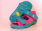 01-242P029 PAPI różowo turkusowe sandałki kapcie buciki obuwie wcz.dziecięce buty Befado Papi  18-25 - galeria - foto#1