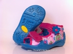01-242P030 PAPI różowo seledynowe w kwiatki sandałki kapcie buciki obuwie wcz.dziecięce buty Befado Papi  18-25 - galeria - foto#1