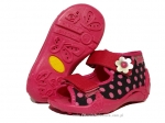 01-242P038 PAPI czarny w różowe kropki sandałki kapcie buciki obuwie wcz.dziecięce buty Befado Papi  18-25 - galeria - foto#1