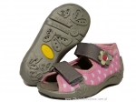01-242P046 PAPI szaro różowe w serduszka sandałki kapcie buciki obuwie wcz.dziecięce buty Befado Papi  18-25 - galeria - foto#1