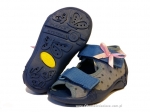 01-242P047 PAPI szaro niebieskie w kropki sandałki kapcie buciki obuwie wcz.dziecięce buty Befado Papi  18-25 - galeria - foto#1
