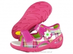 01-065P088 SUNNY różowe w krateczkę sandałki sandały profilaktyczne kapcie obuwie dziecięce Befado  20-25 - galeria - foto#1