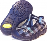 0-110P186 SPEEDY granatowo niebieska kratka kapcie buciki obuwie dziecięce poniemowlęce Befado  18-26 - galeria - foto#1