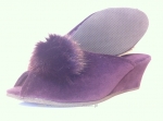 61-Puszek-c.fi  ciemno fioletowe eleganckie kapcie pantofle papucie dziewczęce damskie z puszkiem BISBUT  35-40 - galeria - foto#1
