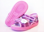 0-13-112 fioletowo różowe w kratkę sandałki kapcie obuwie wcz.dziecięce  buty Renbut  19-25 - galeria - foto#1