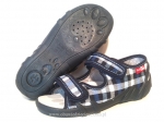 20-33-378 NIEBIESKA KRATKA sandałki - sandały profilaktyczne  - kapcie obuwie dziecięce Renbut  26-30 - galeria - foto#1