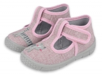 0-531P084 HONEY SZARY RÓŻ kotek : kapcie dziewczęce na rzep DO NAUKI ZAKŁADANIA Befado 20-26 0-531P084 HONEY SZARY RÓŻ kotek : kapcie dziewczęce na rzep DO NAUKI ZAKŁADANIA Befado 20-26