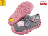 0-110P506N SPEEDY SZARE W KROPECZKI I KWIAT :: kapcie buciki obuwie dziecięce poniemowlęce Befado 18-26 0-110P506N SPEEDY SZARE W KROPECZKI I KWIAT :: kapcie buciki obuwie dziecięce poniemowlęce Befado 18-26