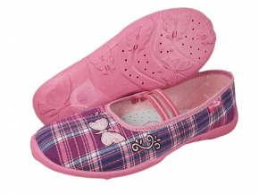 1-33-414 FIOLET KRATKA WKŁADKI SKÓRZANE balerinki kapcie wcz.dziecięce Renbut 1-33-414 FIOLET KRATKA WKŁADKI SKÓRZANE balerinki kapcie wcz.dziecięce Renbut