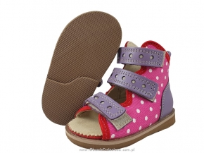 8-B-23rżkr BAJBUT różowe w kropki jasny fiolet lniane WKŁADKI SKÓRZANE ORTO SUPINUJĄCE buty sandałki trzewiki kapcie ortopedyczne profilaktycz 8-B-23rżkr BAJBUT różowe w kropki jasny fiolet lniane WKŁADKI SKÓRZANE ORTO SUPINUJĄCE buty sandałki trzewiki kapcie ortopedyczne profilaktycz