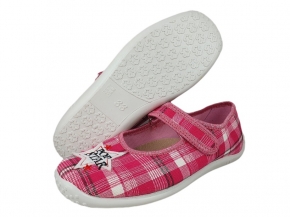 21-3KLA/148H DOROTKA różowe w kratkę z gwiazdą pop star czółenka kapcie buciki dziewcz. na rzep wkładki Raweks 25-33 21-3KLA/148H DOROTKA różowe w kratkę z gwiazdą pop star czółenka kapcie buciki dziewcz. na rzep wkładki Raweks 25-33