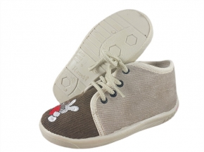 03-8JAŚ/15 beżowe sztruksowe wkładka skórzana kapcie-buciki wcz.dziecięce Raweks 03-8JAŚ/15 beżowe sztruksowe wkładka skórzana kapcie-buciki wcz.dziecięce Raweks