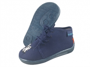 03-8JAŚ/KAJ granatowe zoo zebra wkładki skórzane kapcie-buciki wcz.dziecięce Raweks 03-8JAŚ/KAJ granatowe zoo zebra wkładki skórzane kapcie-buciki wcz.dziecięce Raweks
