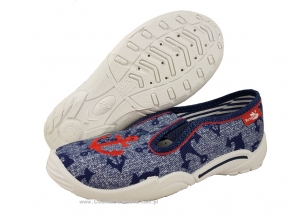 1-23-371L GRANAT JEANS KOTWICE WKŁADKI SKÓRZANE kapcie-buciki dziecięce Renbut 1-23-371L GRANAT JEANS KOTWICE WKŁADKI SKÓRZANE kapcie-buciki dziecięce Renbut