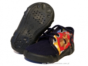 0-13-108 granatowe sztruks z misiem buciki-kapcie wcz.dziecięce Renbut 19-25 0-13-108 granatowe sztruks z misiem buciki-kapcie wcz.dziecięce Renbut 19-25