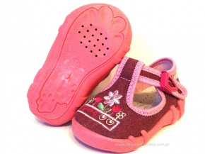 0-13-102 BORDO KWIATKI buciki-kapcie wcz.dziecięce Renbut 19-25 0-13-102 BORDO KWIATKI buciki-kapcie wcz.dziecięce Renbut 19-25