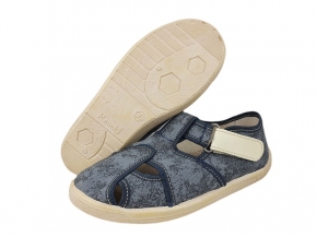 1-4BART/75 szary mazany wkładki skórzane kapcie-buciki dziecięce Raweks 1-4BART/75 szary mazany wkładki skórzane kapcie-buciki dziecięce Raweks