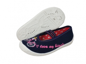 21-3 S6 PIKO RAWEKS granatowe haft rowerek czółenka kapcie buciki dziewcz.+wkładki skórzaneRaweks 25-33 21-3 S6 PIKO RAWEKS granatowe haft rowerek czółenka kapcie buciki dziewcz.+wkładki skórzaneRaweks 25-33