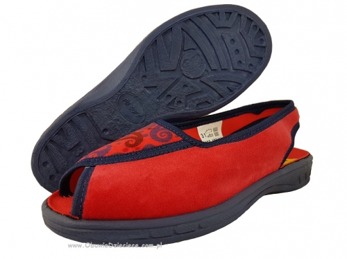 1-0190A014 YOGI czerwono-granatowe :: bardzo LEKKIE :: sandałki-kapcie dziecięce Befado
