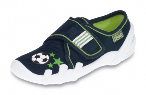 1-273X161 SKATE czarno zielone z piłką kapcie buciki obuwie dziecięce przedszkolne szkolne  Befado Skate