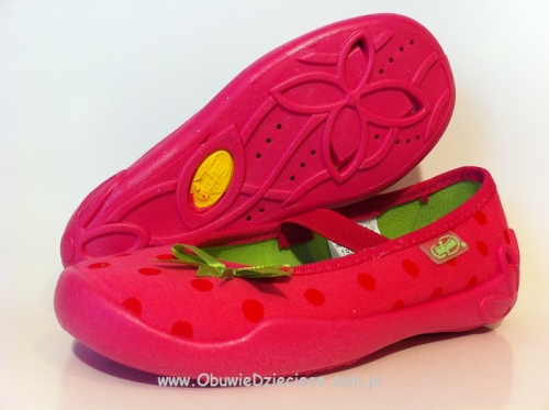 1-193X026 BLANCA różowe w kropki balerinki czółenka dziewczęce kapcie buciki obuwie dziecięce buty Befado  25-30
