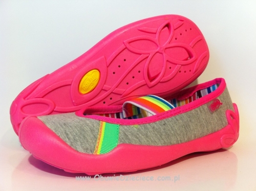 21-193Y020 BLANCA szaro różowe czółenka dziewczęce kapcie-buciki BLANCA buty Befado 31-36