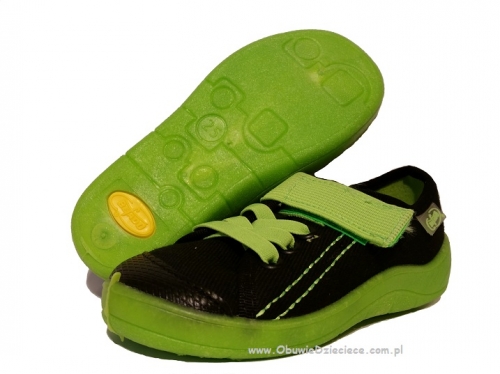 21-251Y006 Tim czarno zielone  półtrampki na rzep kapcie buciki obuwie dziecięce buty Befado 31-36