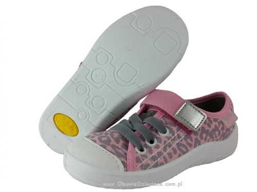 1-251X059 Tim szaro różowe półtrampki na rzep kapcie buciki obuwie dziecięce buty Befado 25-30