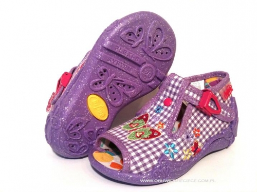 01-213P005 PAPI fioletowe kapcie buciki sandałki obuwie wcz.dziecięce  Befado  20-25