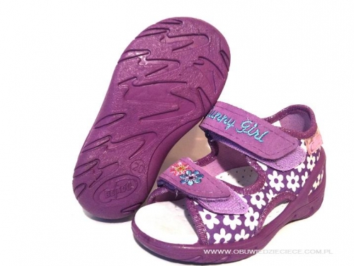 01-065P045 SUNNY fioletowe sandałki - sandały profilaktyczne  - kapcie obuwie dziecięce Befado  20-25