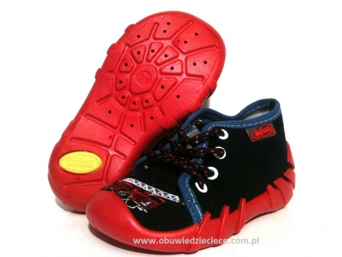 03-130P014 SPEEDY granatowo czerwone kapcie-buciki obuwie buty dla dziecka wcz.dziecięce  Befado  18-24