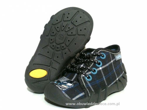 03-130P021 SPEEDY szare w kratkę kapcie-buciki obuwie buty dla dziecka wcz.dziecięce  Befado