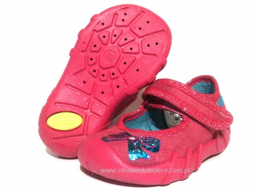 0-109P055 SPEEDY różowe kapcie-buciki-czółenka-obuwie dziecięce poniemowlęce Befado 19-25