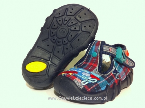 0-110P171 SPEEDY niebieska kratka kapcie-buciki-obuwie dziecięce poniemowlęce Befado  18-26