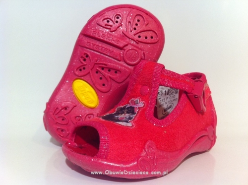 01-213P070 PAPI różowe z kotkiem kapcie-buciki-sandałki obuwie wcz.dziecięce  Befado  18-25