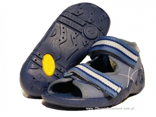 01-250P038 SNAKE niebieskie sandalki kapcie buciki obuwie dziecięce wcz.dziecięce buty Befado Snake