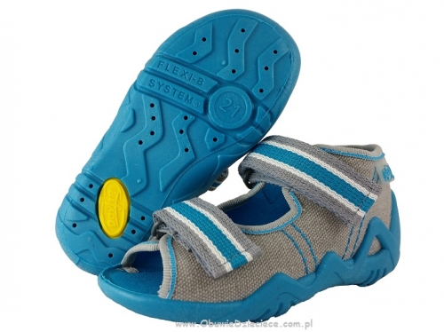 01-250P044 SNAKE szaro niebieskie sandalki kapcie buciki obuwie dziecięce wcz.dziecięce buty Befado Snake