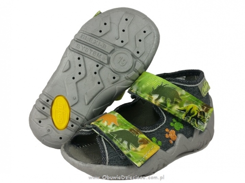 01-250P053 SNAKE szare dinozaury sandalki kapcie buciki obuwie dziecięce wcz.dziecięce buty Befado Snake
