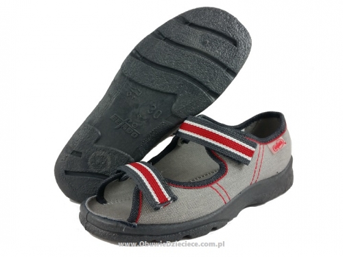 20-969X090 969Y090 MAX JUNIOR szare sandałki kapcie, obuwie dziecięce profilaktyczne Befado 25-33