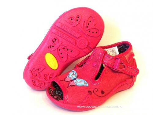 01-213P008 PAPI różowe kapcie buciki sandałki obuwie wcz.dziecięce  Befado  20-25