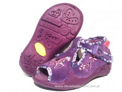 01-213P032 PAPI fioletowe kapcie buciki sandałki obuwie wcz.dziecięce  Befado  20-25