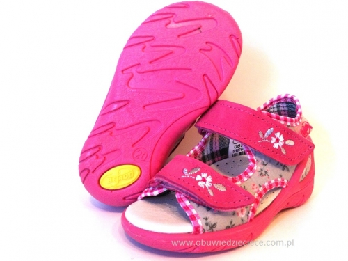 01-065P055 SUNNY różowe sandałki - sandały profilaktyczne  - kapcie obuwie dziecięce Befado  20-25