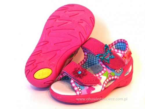 01-065P056 SUNNY różowe sandałki - sandały profilaktyczne  - kapcie obuwie dziecięce Befado  20-25