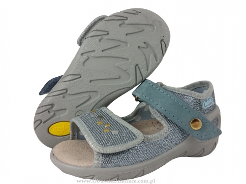 01-433P018 SUNNY SREBRNE z ozdobami sandałki : WKŁADKI PROFILOWANE : sandały profilaktyczne kapcie obuwie dziecięce Befado  20-25