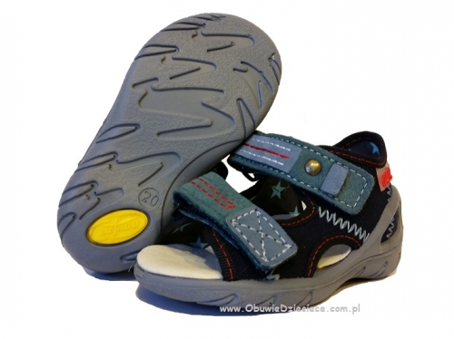 01-065P098 SUNNY granatowo niebieskie sandałki sandały profilaktyczne kapcie obuwie dziecięce Befado  20-25