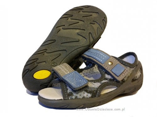 20-065X097 SUNNY szaro niebieskie sandałki - sandały profilaktyczne  - kapcie obuwie dziecięce Befado  26-30